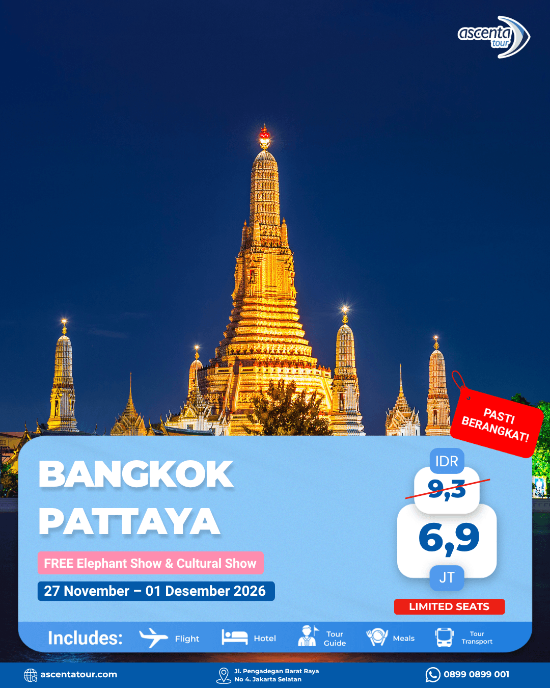 Tour Thailand Bangkok Pattaya 5D4N 