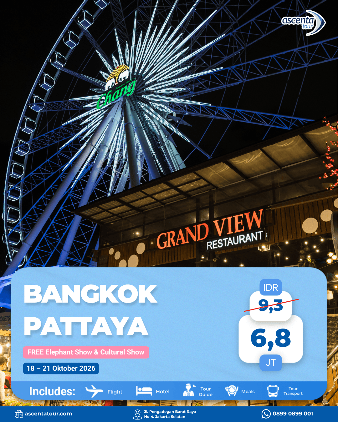 Tour Thailand Bangkok Pattaya 4D3N