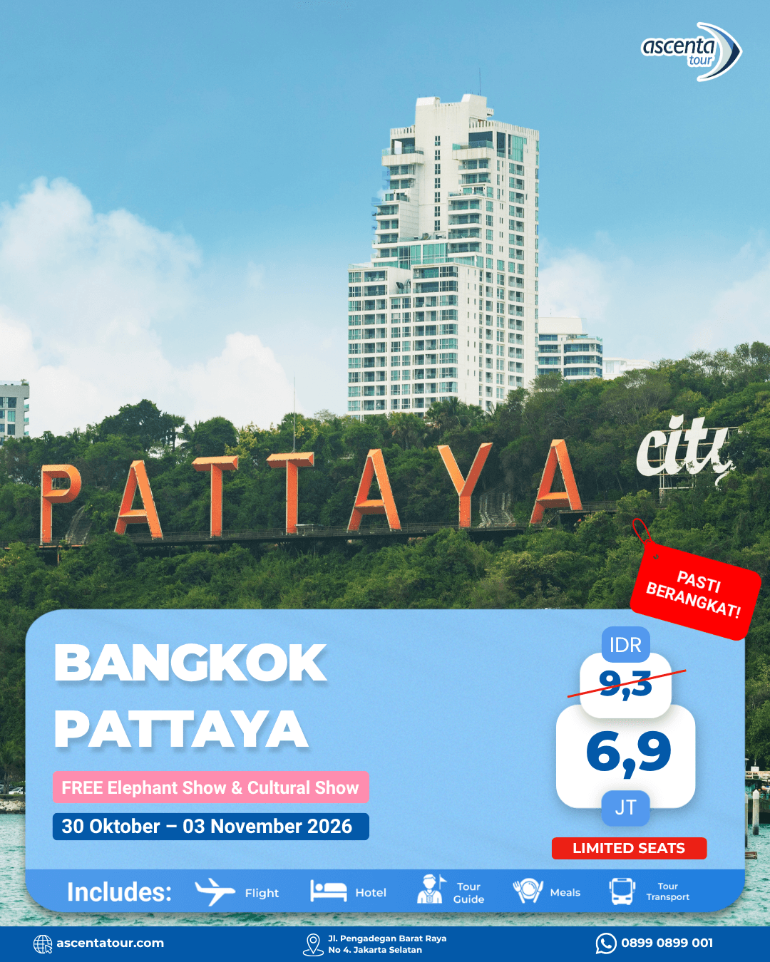 Tour Thailand Bangkok Pattaya 5D4N 
