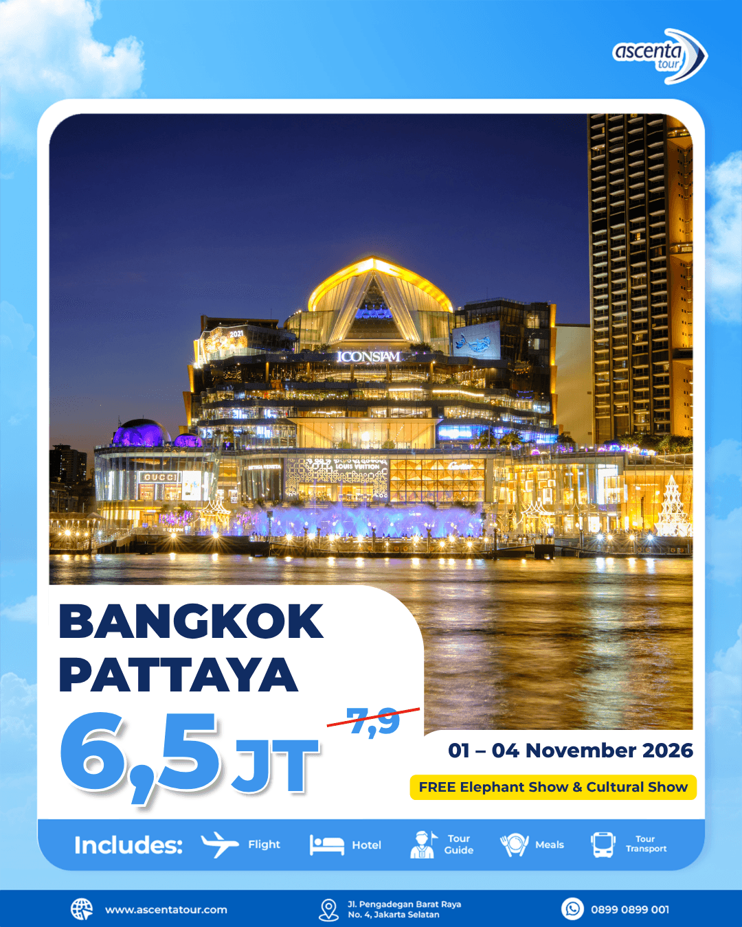 Tour Thailand Bangkok Pattaya 4D3N