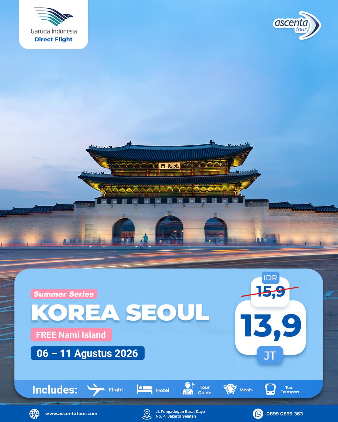 TOUR KOREA 6D DIRECT FLIGHT