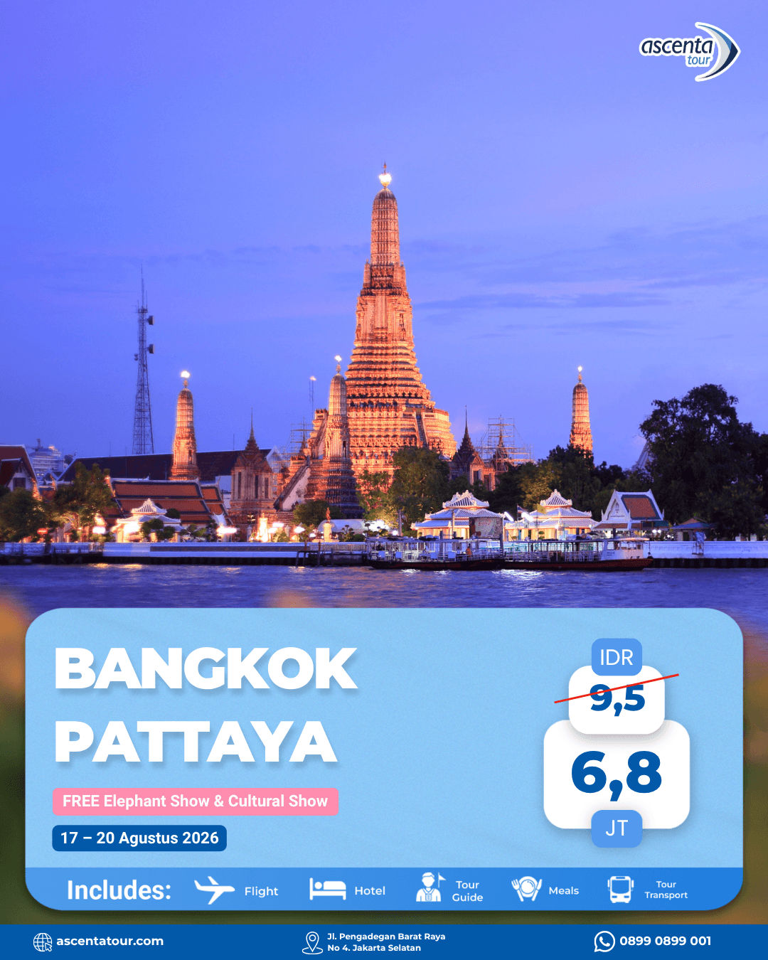 Tour Thailand Bangkok Pattaya 4D3N