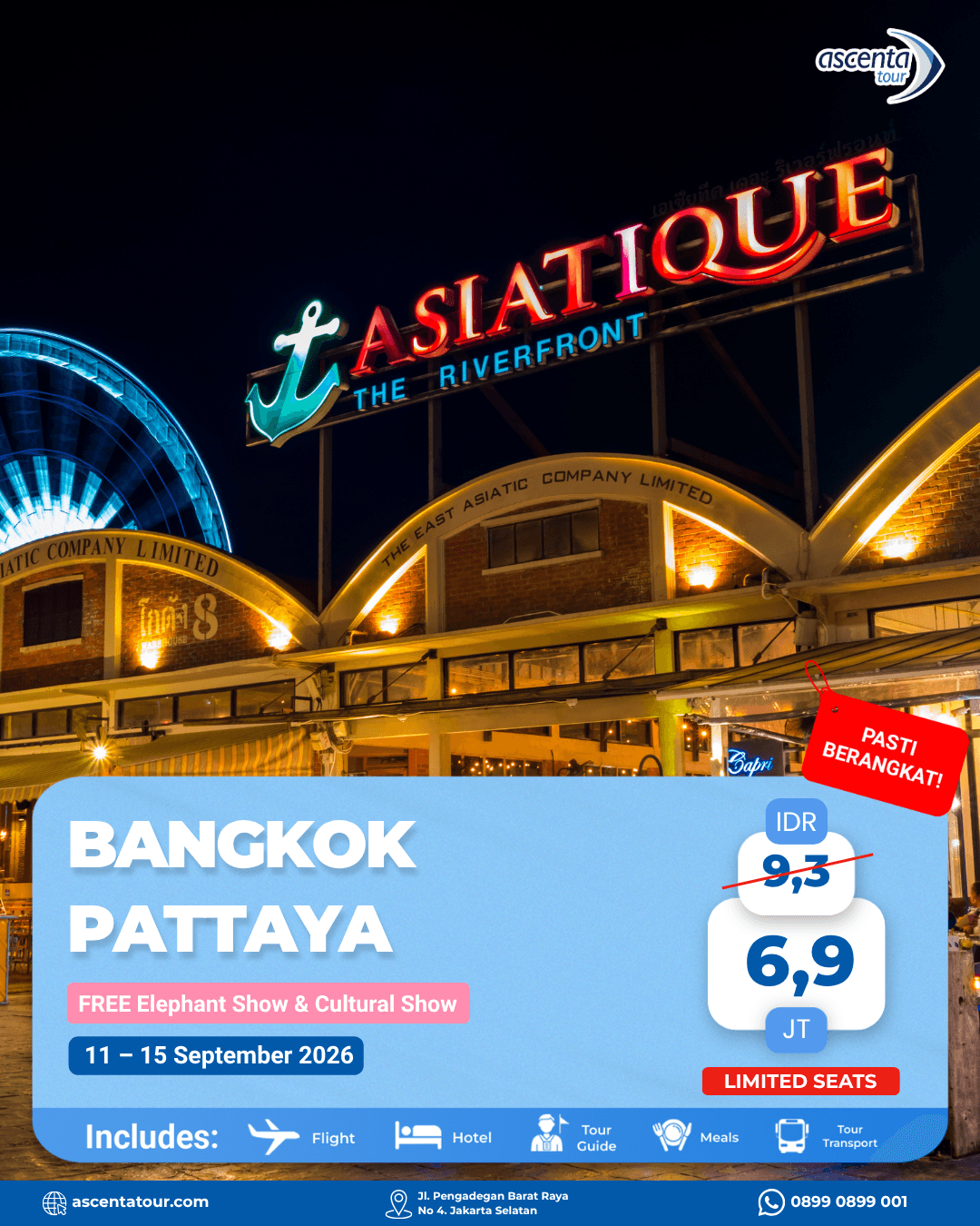Tour Thailand Bangkok Pattaya 5D4N 