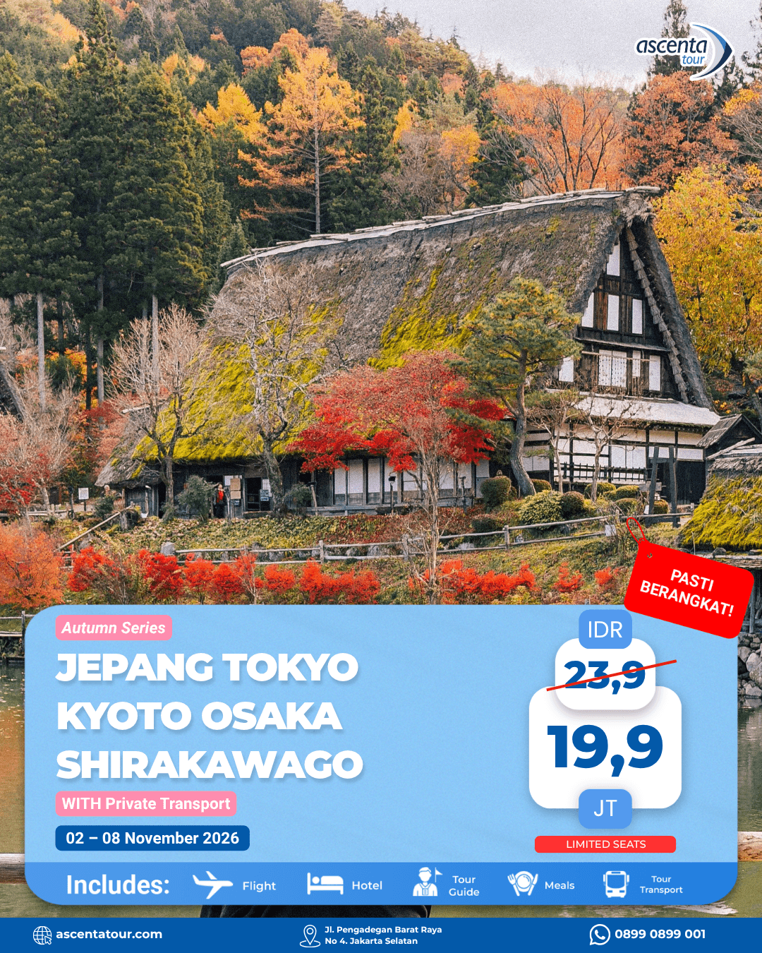Tour Jepang Tokyo Osaka Kyoto Shirakawago 7D5N